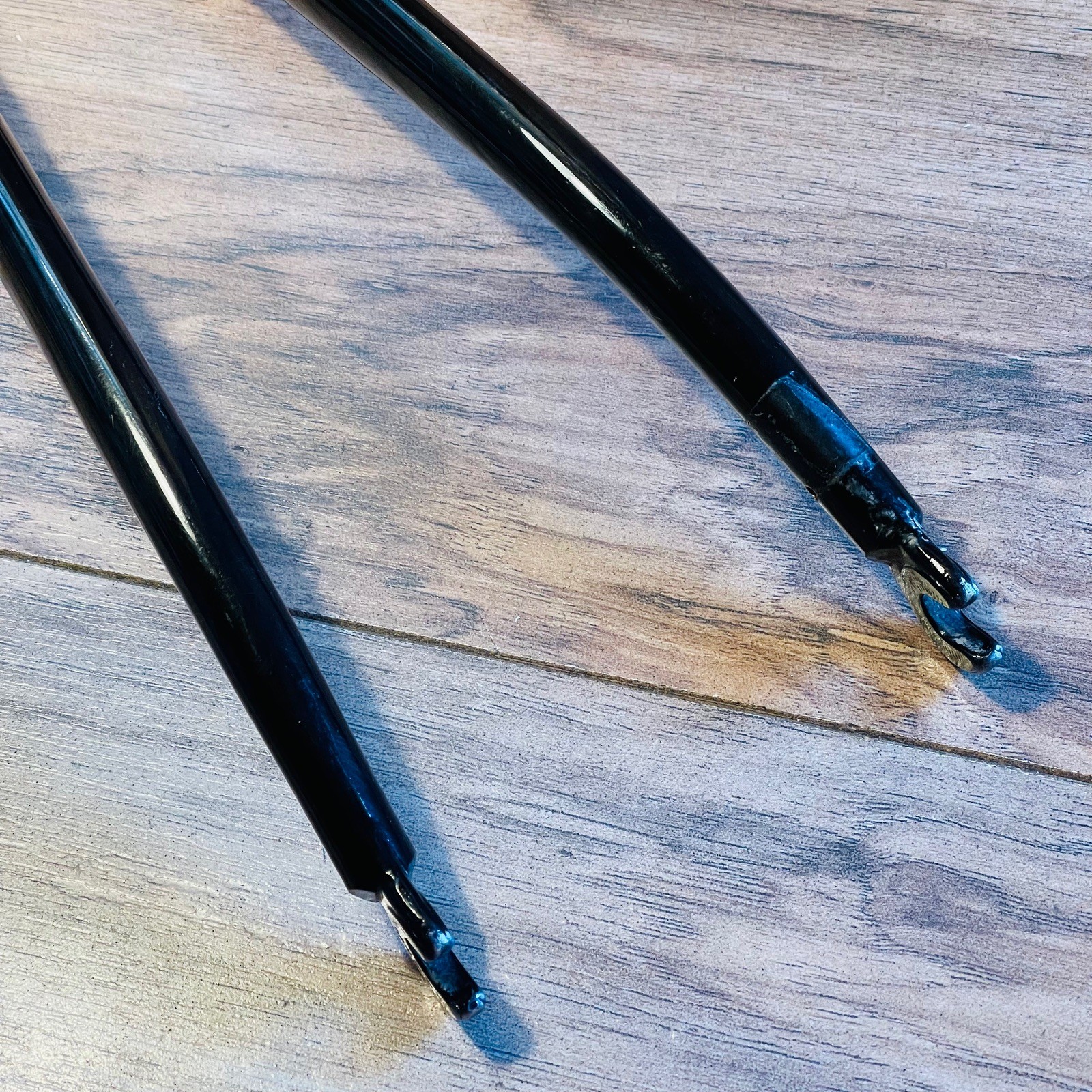 Vintage Tange 8E 700C Road Fork 1-Inch Threaded 131 Steerer Black Chromoly Steel