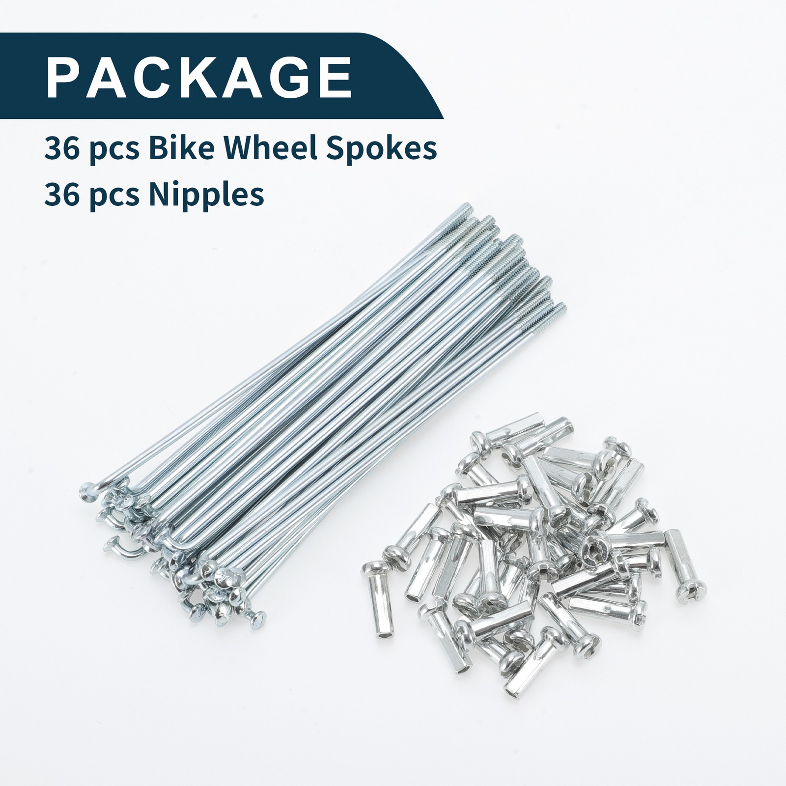 1 Set 14G 78mm Length Bicycle Spokes Nipple Carbon Steel Galvanized Universal
