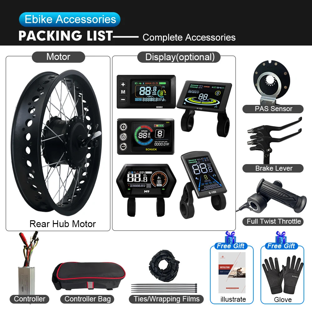 20 24 26inch 36V 48V 500W Rear Cassette Hub Motor Wheel For Ebike Conversion Kit