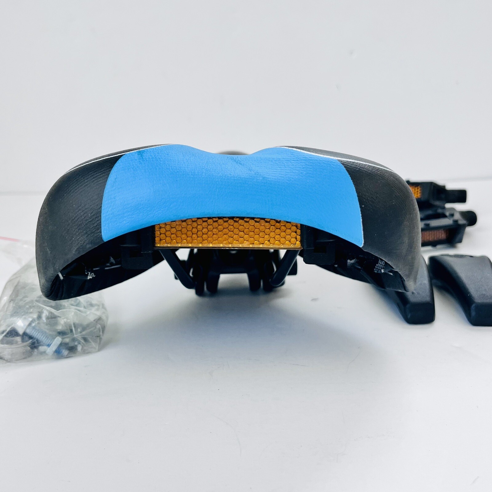 Bike Seat Pedals Accessories Kit Blue Black Bicycle