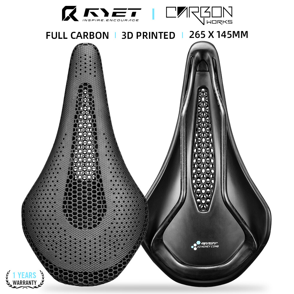 3D Printed Bike Saddle Carbon Fiber Base for Mountain Road Gravel Bicycle 145mm