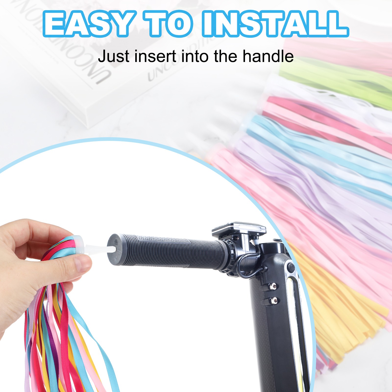 Bike Streamers Scooter Handlebar Tassels Grips Ribbon Yellow Green