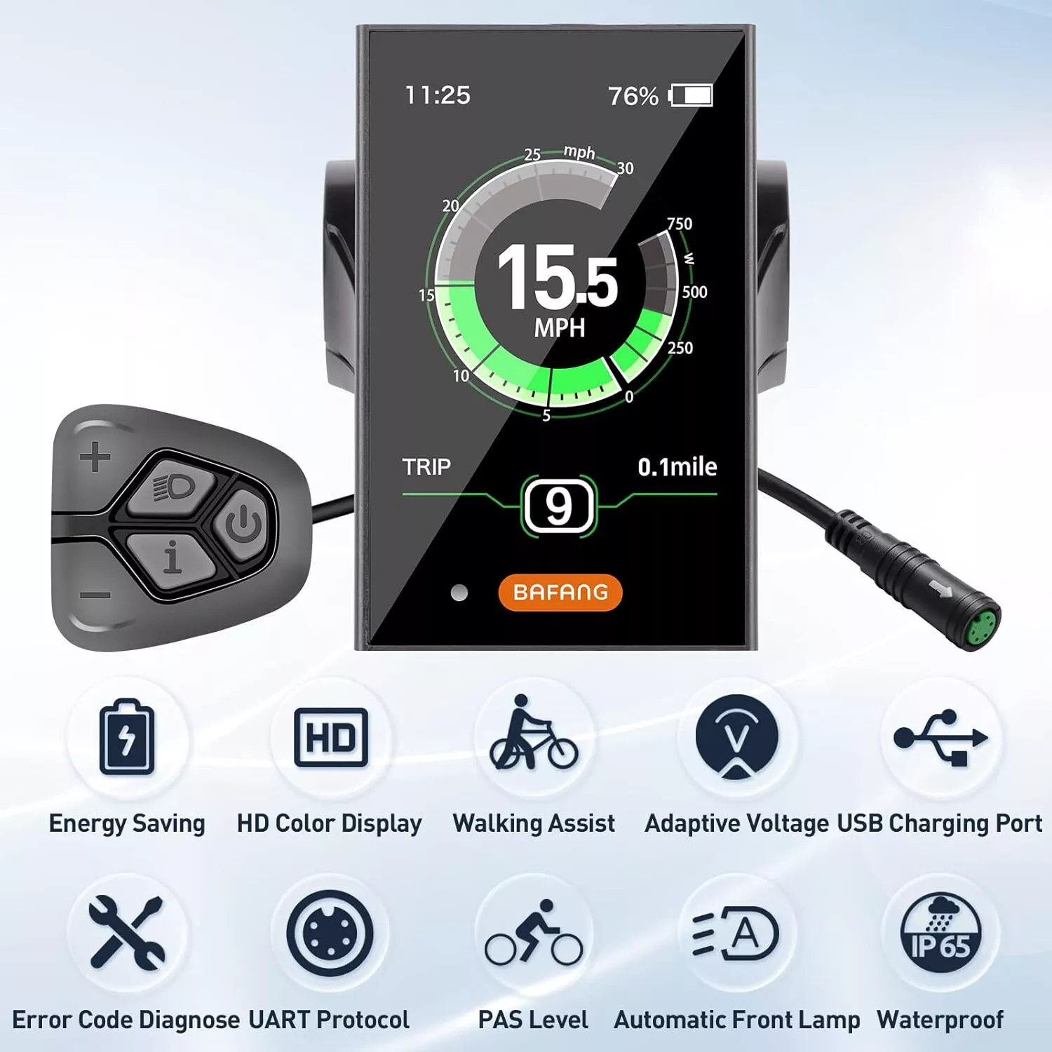 BAFANG DPC18 Display LCD UART For Bafang Mid Drive Motor BBS01B BBS02B BBSHD