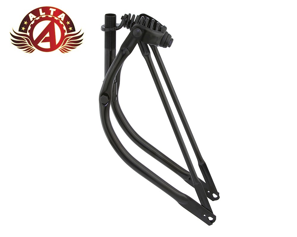 ALTA Heavy Duty Steel Plated 1″ THREAD Springer 20″ Bent Spring Fork Black Bike