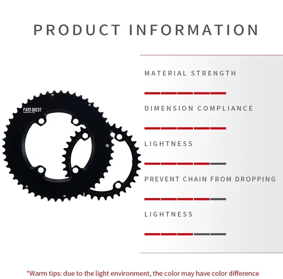 110BCD Chainring Road Bike for ROTOR 4 Claw Double Chainring 52-36/53-39/56-42T