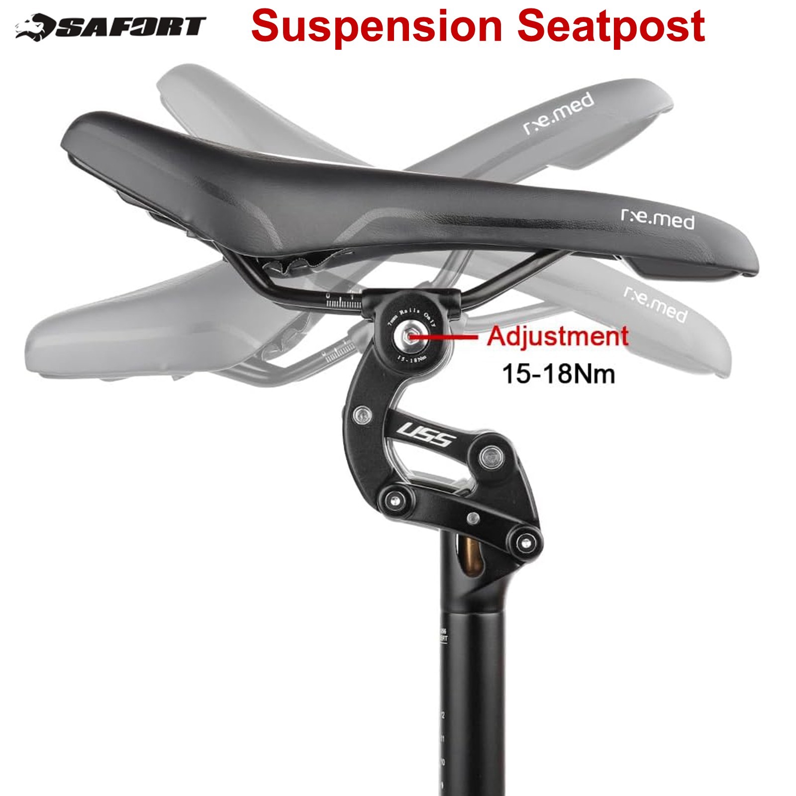Safort Suspension Seatpost 27.2 30.9 31.6mm MTB Bike/eBike Seatpost AD-SP18-USS