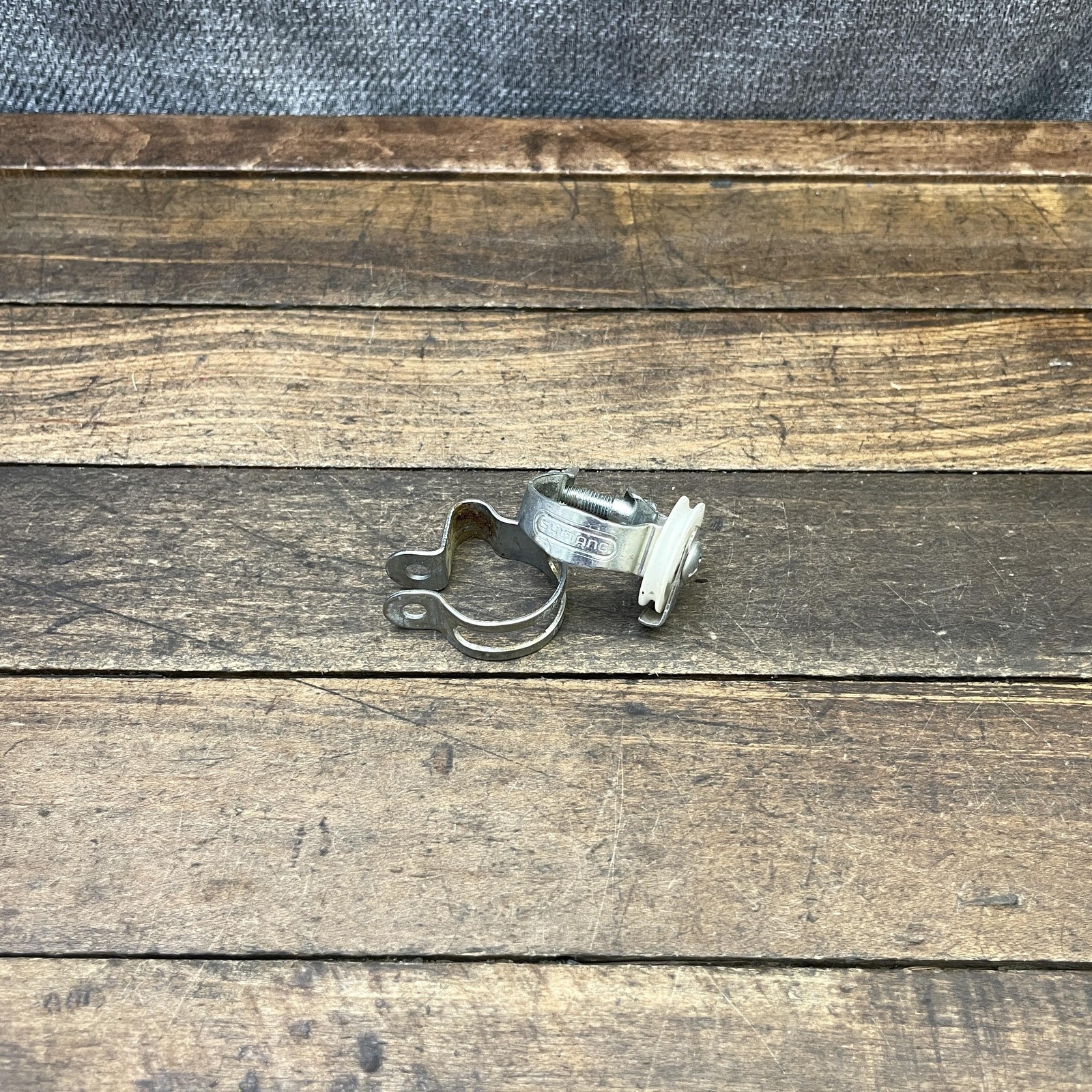 Vintage Shimano Cable Guides Pair Clamp On Pulley Silver Steel Bike 3 Speed