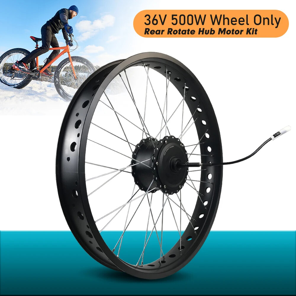 Snow E-bike Conversion Kit 36V 48V 500W Rear Rotate Hub Motor Wheel 20 24 26inch