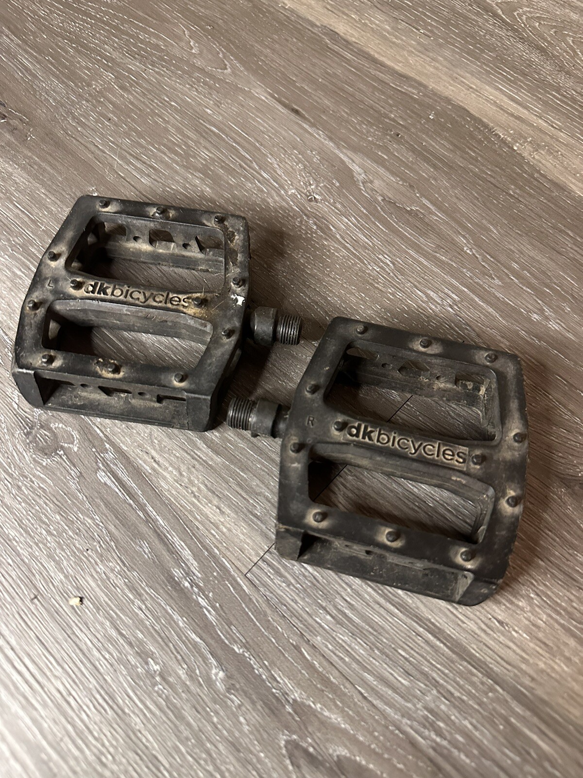 DK BMX Bike Platform Pedals 9/16 Plastic Black Nylon