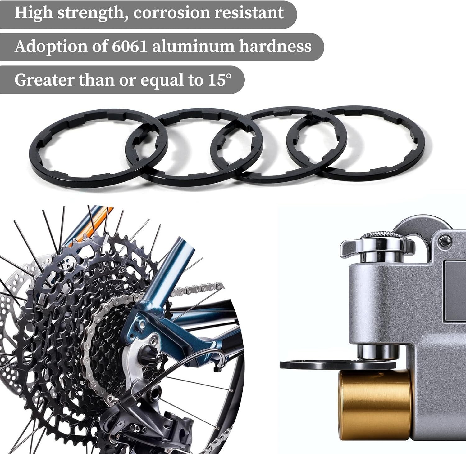 Aluminum Alloy Bike Cassette Spacer Set for 7-11 Speed Bottom Brackets