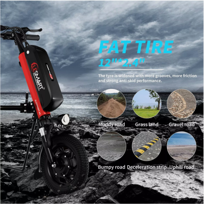 12Inch A5 Suspension Wheelchair Attachment Electric Handcycle 250W 500W 17.5AH
