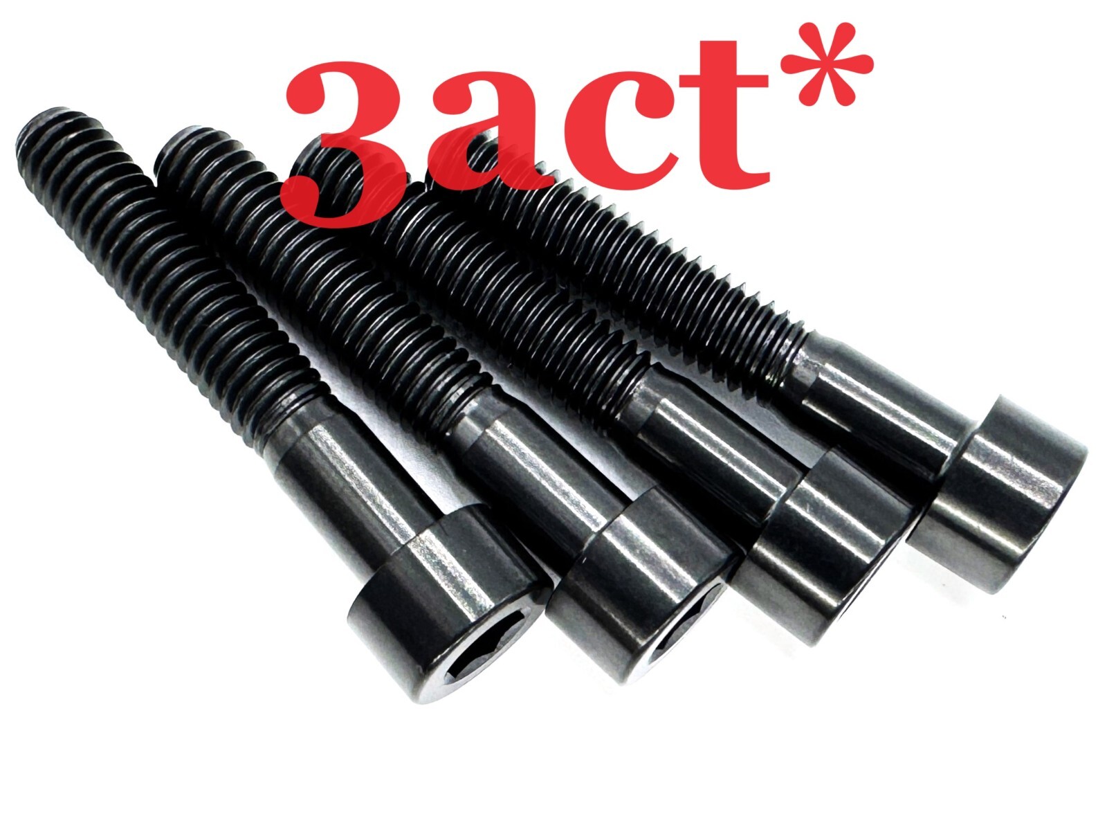 4 Black M6 x 35mm Allen Head Titanium Bolt Fit Headset Top Cap, Disc Brake Mount