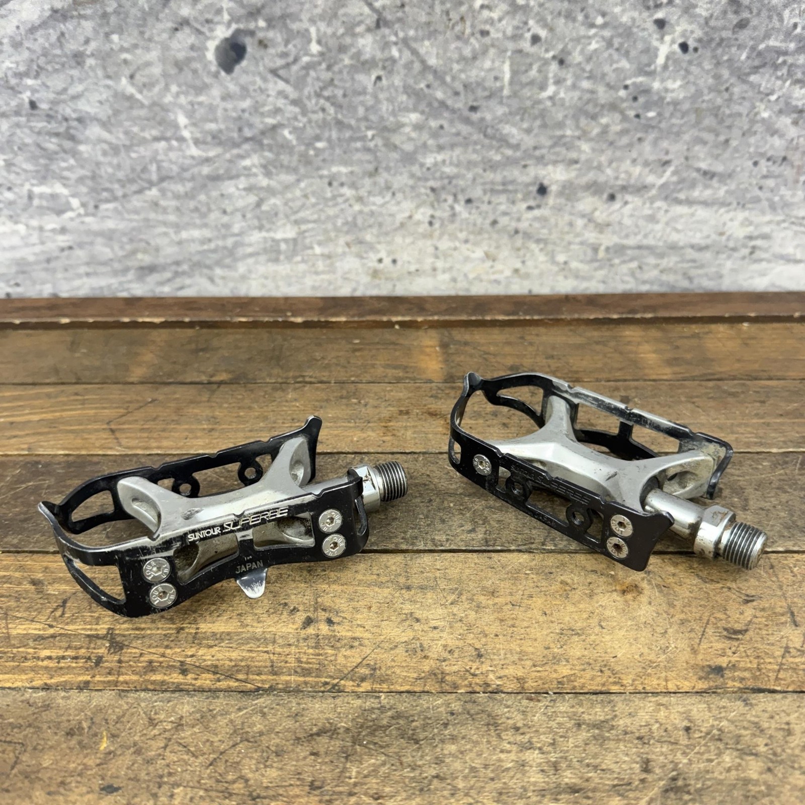 Vintage Suntour Superbe Pedals 9/16 In 80s SUN TOUR Cage Bolts Road Bike Black