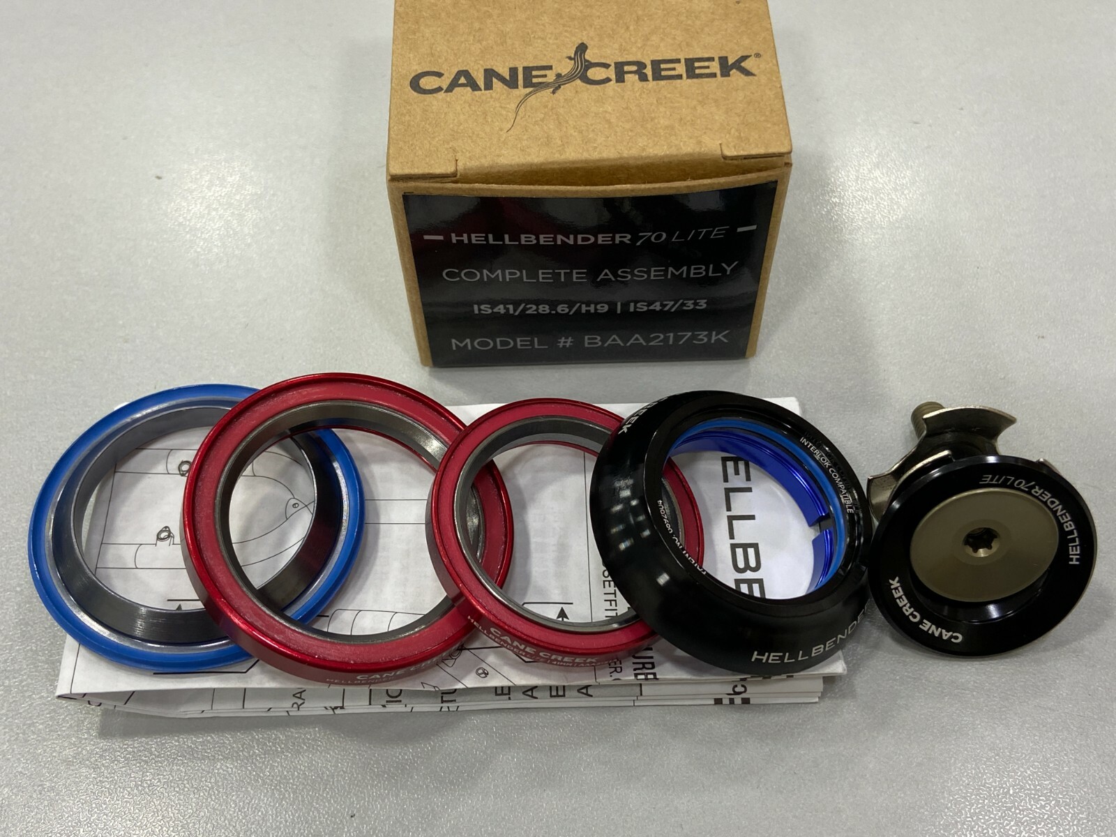 Cane Creek Hellbender 70 Lite Complete Headset IS41/28.6/H9|IS47/33 #BAA2173K