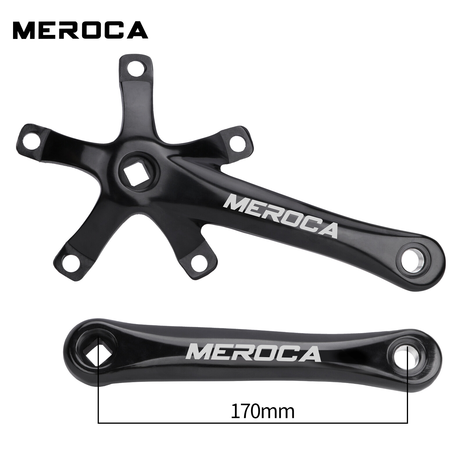 MEROCA Square Taper Crankset 130BCD Crank MTB Folding Bike Bicycle Crank Arms