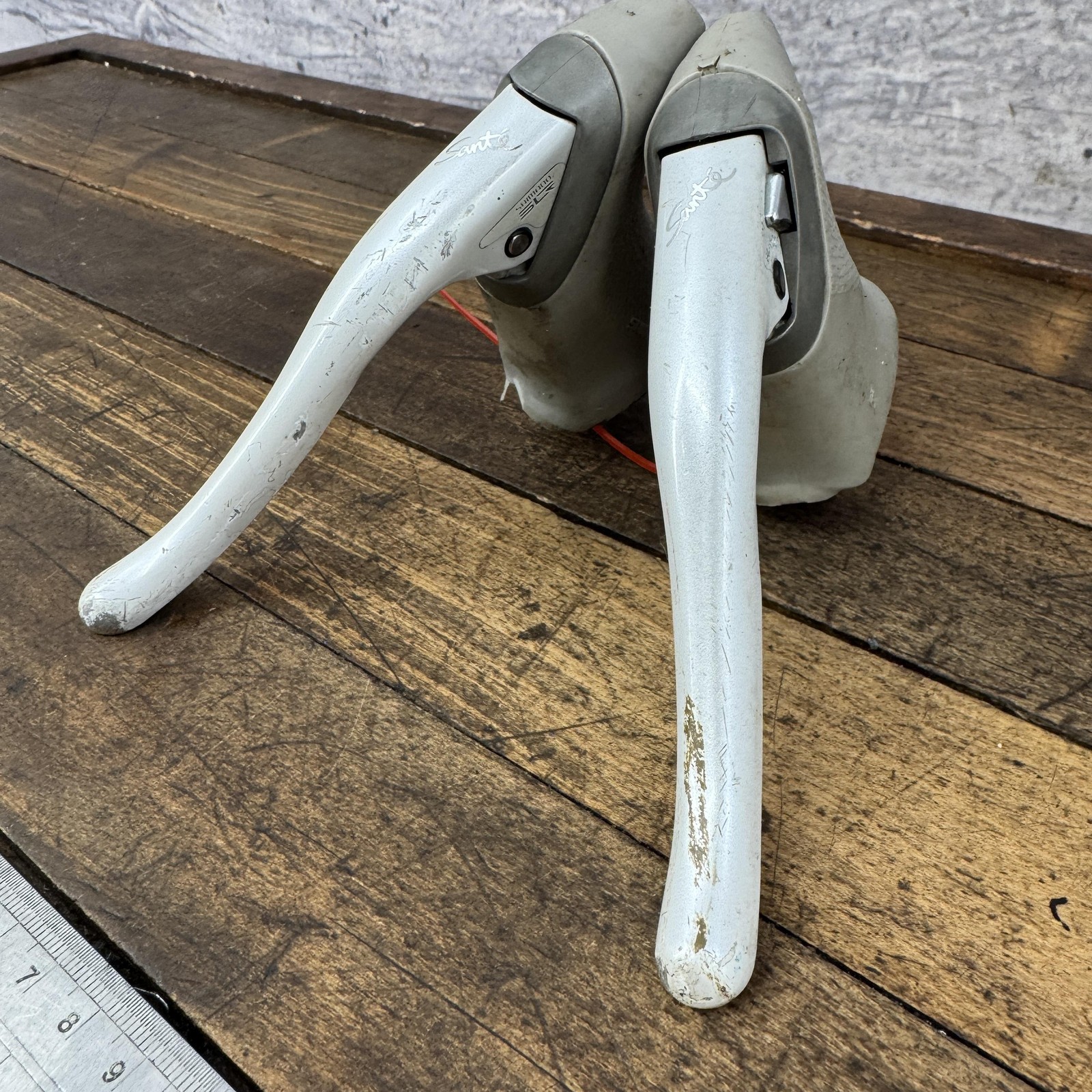 Vintage Shimano Sante BL-5001 Brake Levers Pair Aero Drop Bar 23.8mm Road White