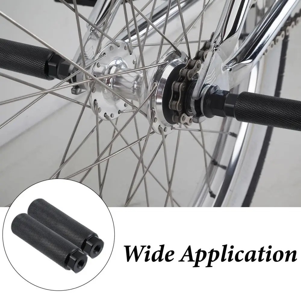 Aluminum BMX Bike Pegs Anti Slip Foot Rest Axle Stunt Pegs 3/8 Inch Bicycle Pair