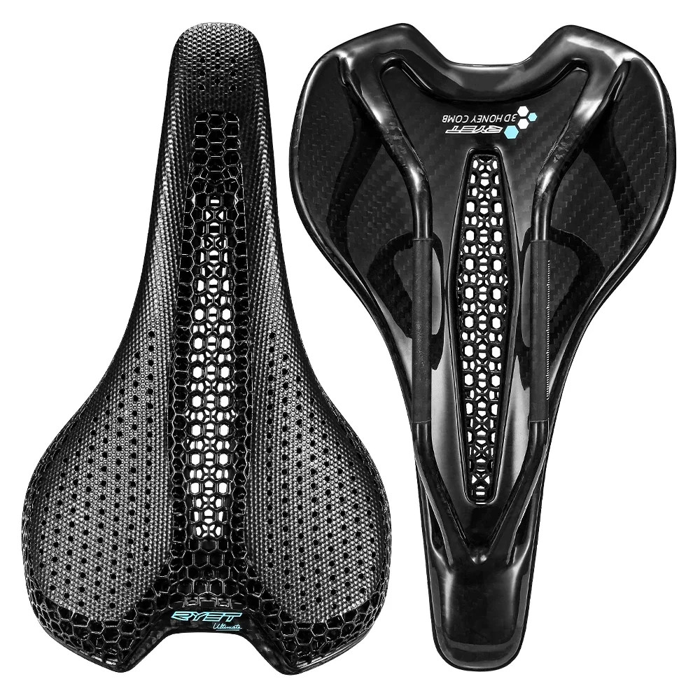 RYET Ultralight Carbon 3D Printed Bike Saddle 190g Road MTB Gravel Cycling Seat