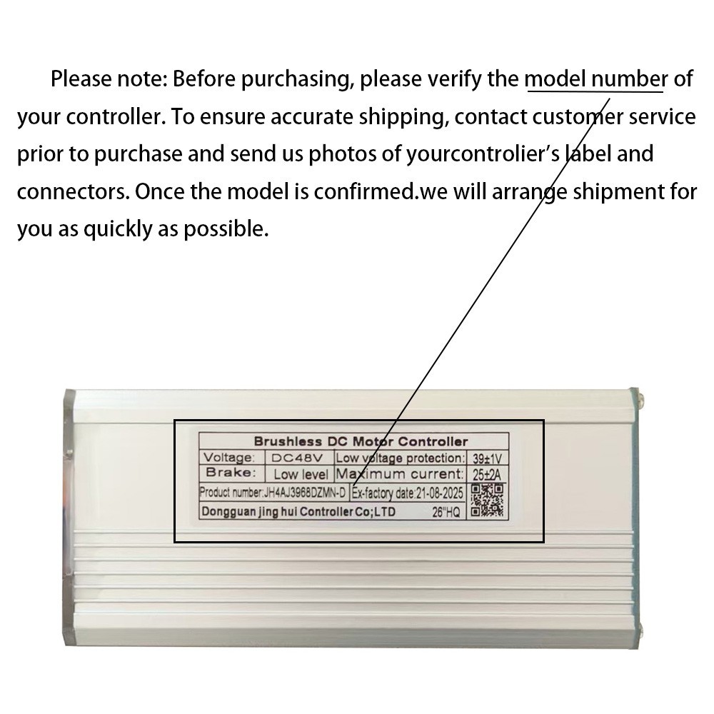 Brushless Motor Controller JH4AJ3968DZMN-D 48V 25A Electric Bike Conversion Kit