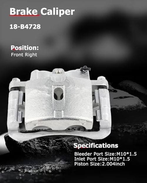 Front Right/Rear Left Disc Brake Caliper Assembly Front Right[18-B4728]