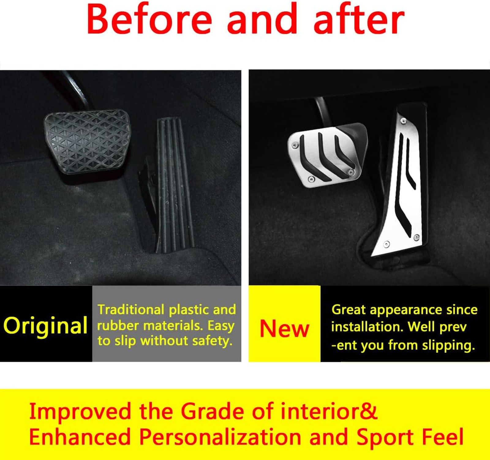 Gas Pedal and Brake Pedal Cover Set Compatible with BMW 1 2 3 4 5 6 7 Series X3