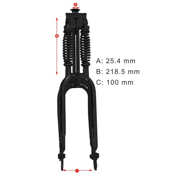 20″ Classic Dual Spring Fork 1″ Threadless Bicycle Cruiser Fork with Brake Mount