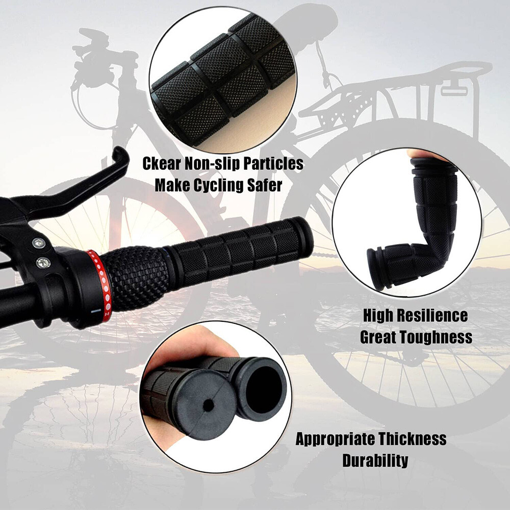 1 Pair MTB Bike Grips Mountain Bicycle Bike Handle Handlebar Soft Rubber Bar End