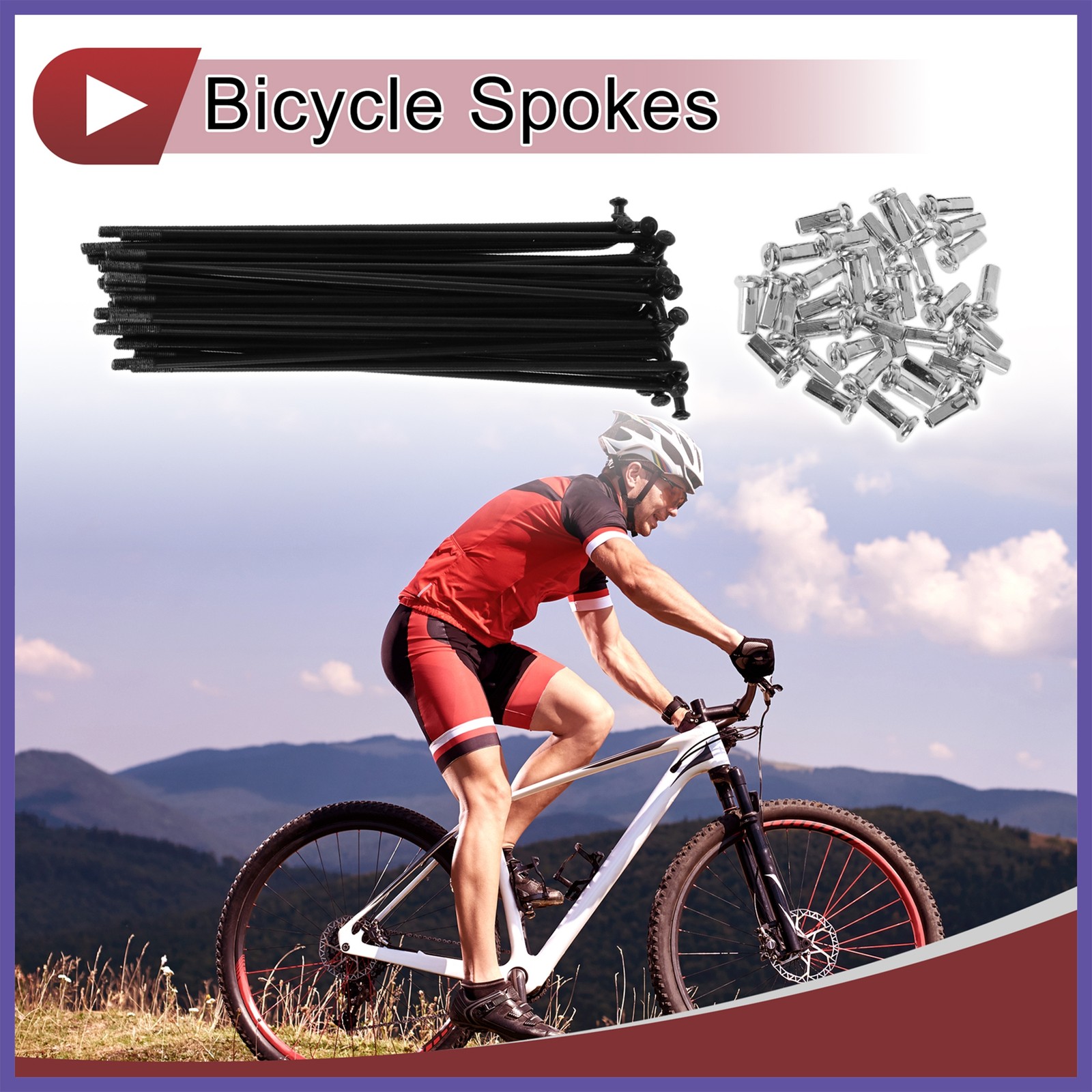 36 Set 12G Bicycle Spokes 131mm Bike Wheel Spokes 45 Steel Black