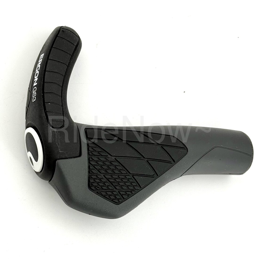 ERGON GS3 Large Bike Grips Pair, Lock-On Gray/Black, Adjustable 3-Finger Bar End