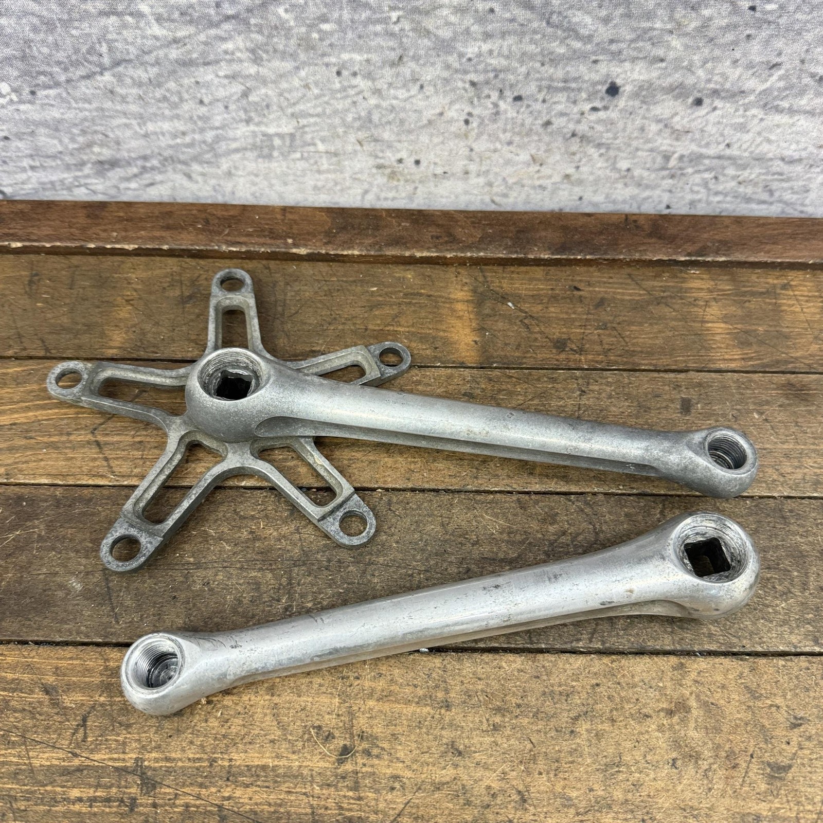 Vintage Topline Crankset 175 177 Crank 130 BCD Square Taper Road Bike Alloy Arms