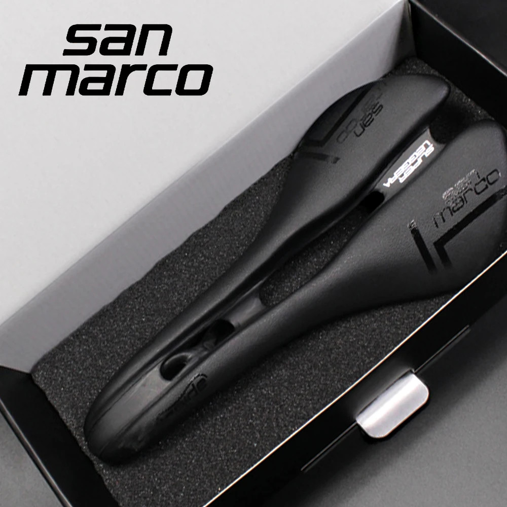 San Marco Aspide Carbon Road Bike Saddle 114g Hollow Comfort Seat Black White