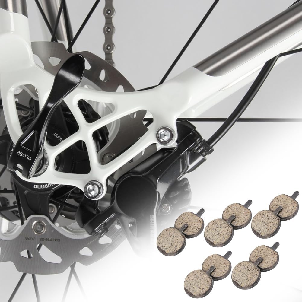 Bike Brake Pads, Bicycle Disc Resin Brakes Pad Semi Metal Smooth Braking Low Noi