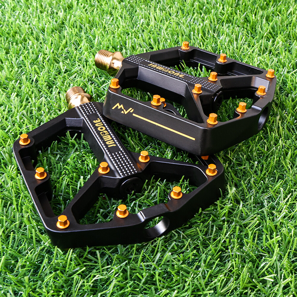 MTB Bicycle Flat Pedals Mountain Bike Pedals Aluminum 9/16 in DU Sealed Bearing