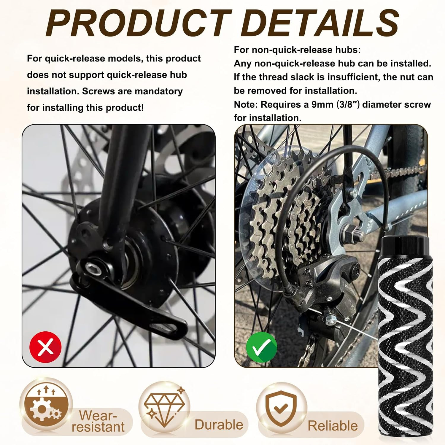 Bike Pegs Fit Axles, Aluminum Alloy Anti-Skid Lead Foot Bicycle Peg Back Seat St
