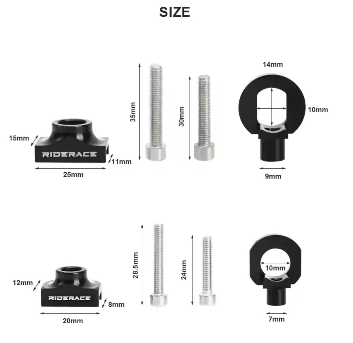 Bike Chain Tensioners Adjuster Bicycle Tensioner Fastener Bolt For DIY Tool