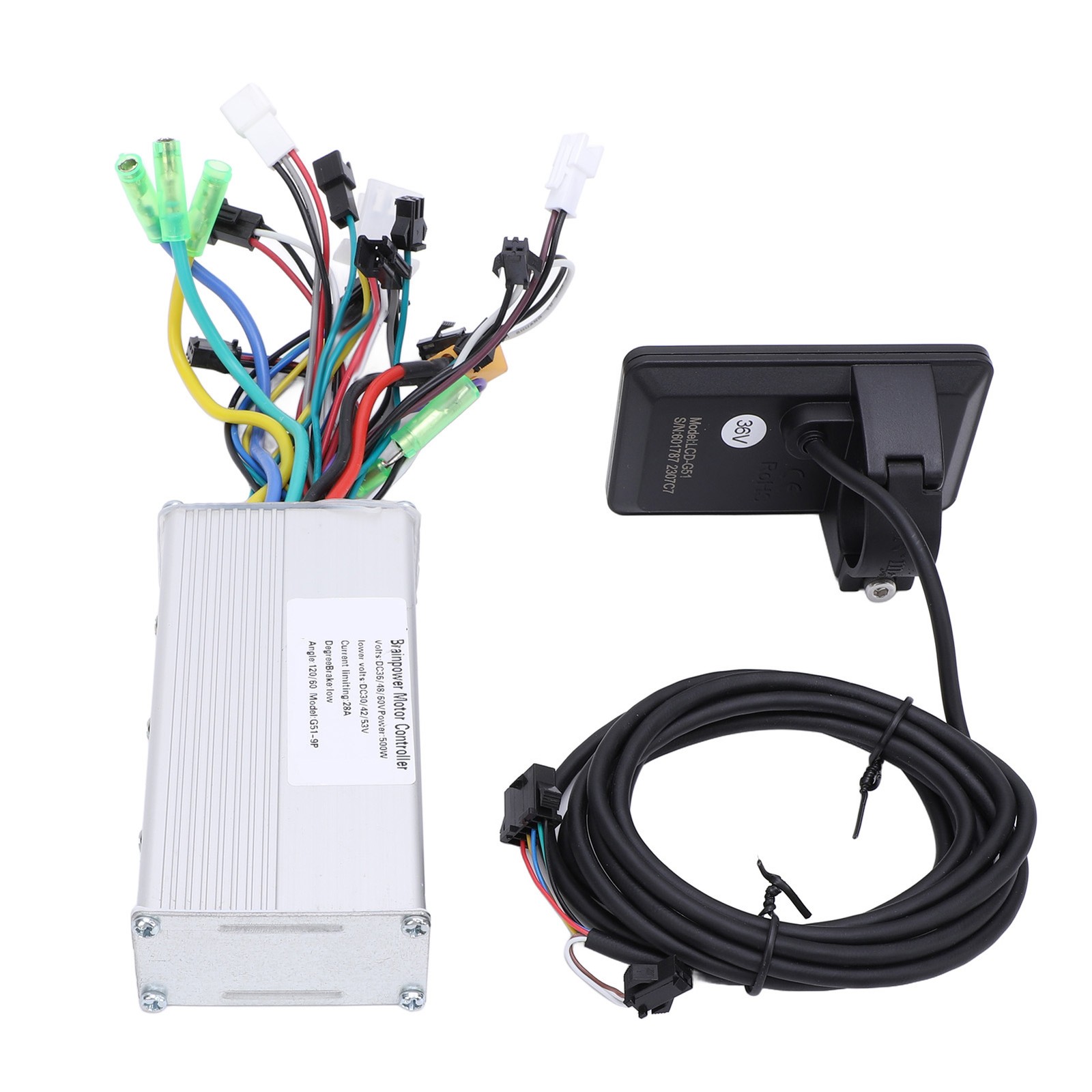 36V 48V 60V 500W 28A Sine Wave 3 Mode 5530 Brushless Controller G51 LCD Dis CDJK