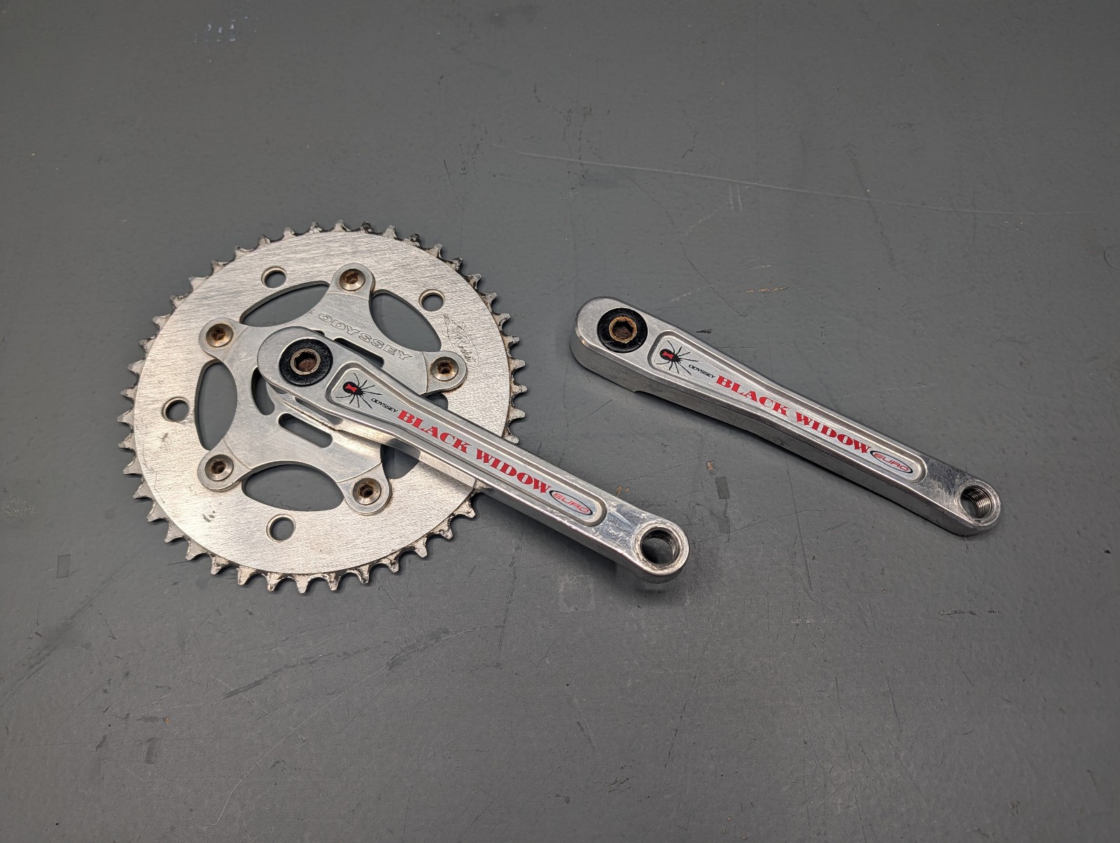 Odyssey Black Widow Euro Cranks 165mm with Rocket 44t Chainring