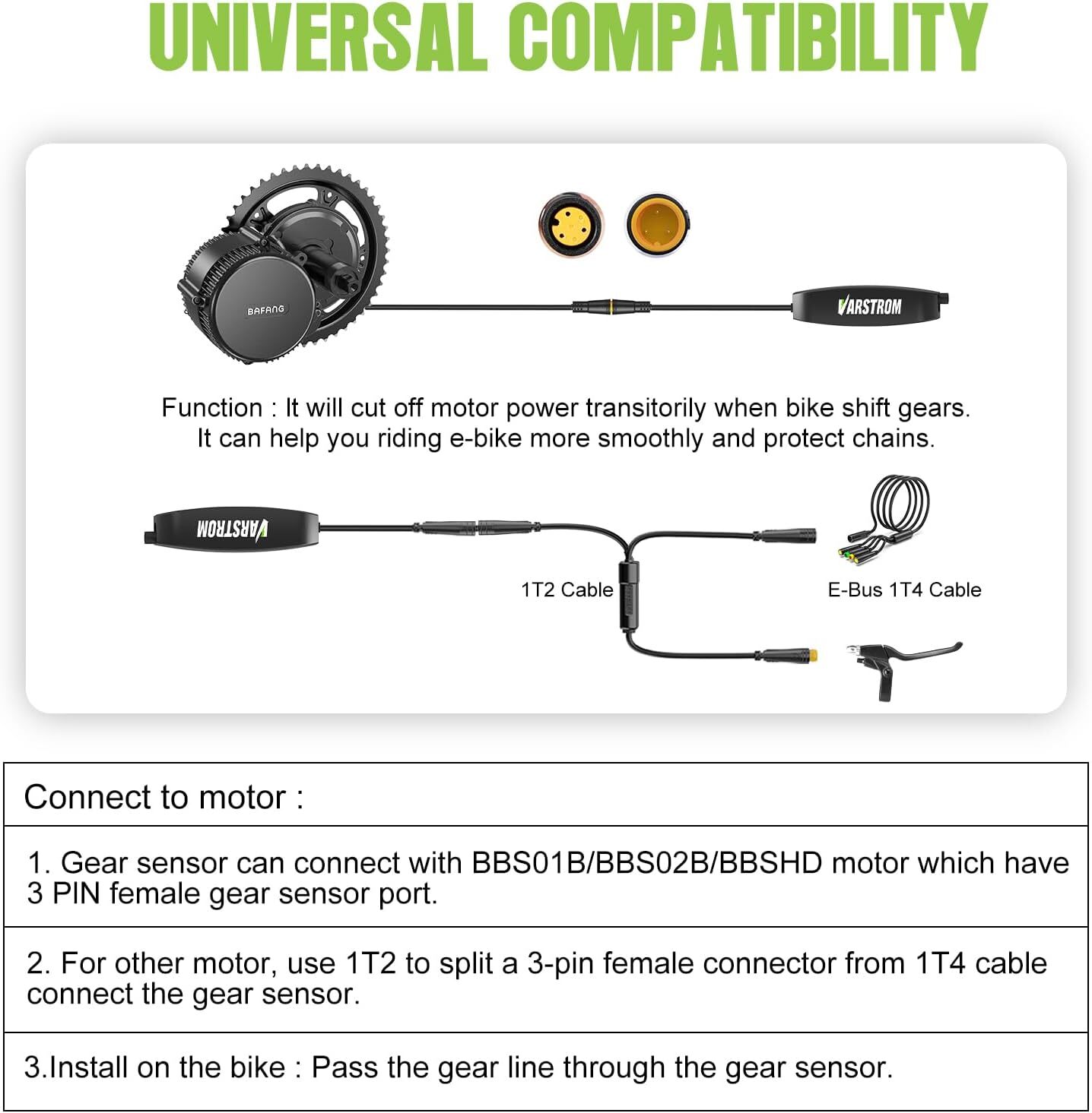 For BAFANG Metal Gear Sensor Shift Sensor Mid Drive BBS BBSHD Motor Conversion