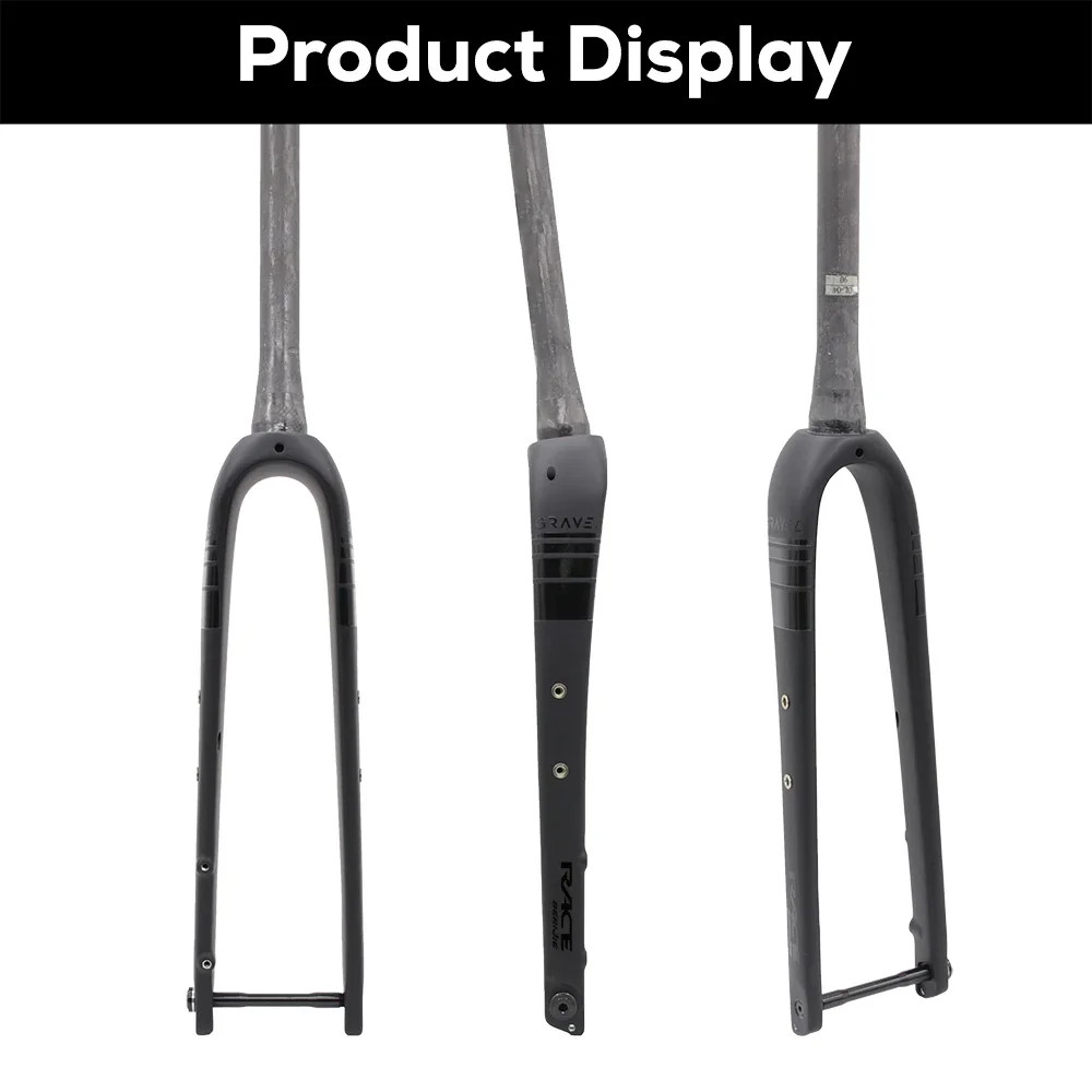 Carbon Gravel Bike Front Fork 700C Straight Tapered Tube Half Internal Cable
