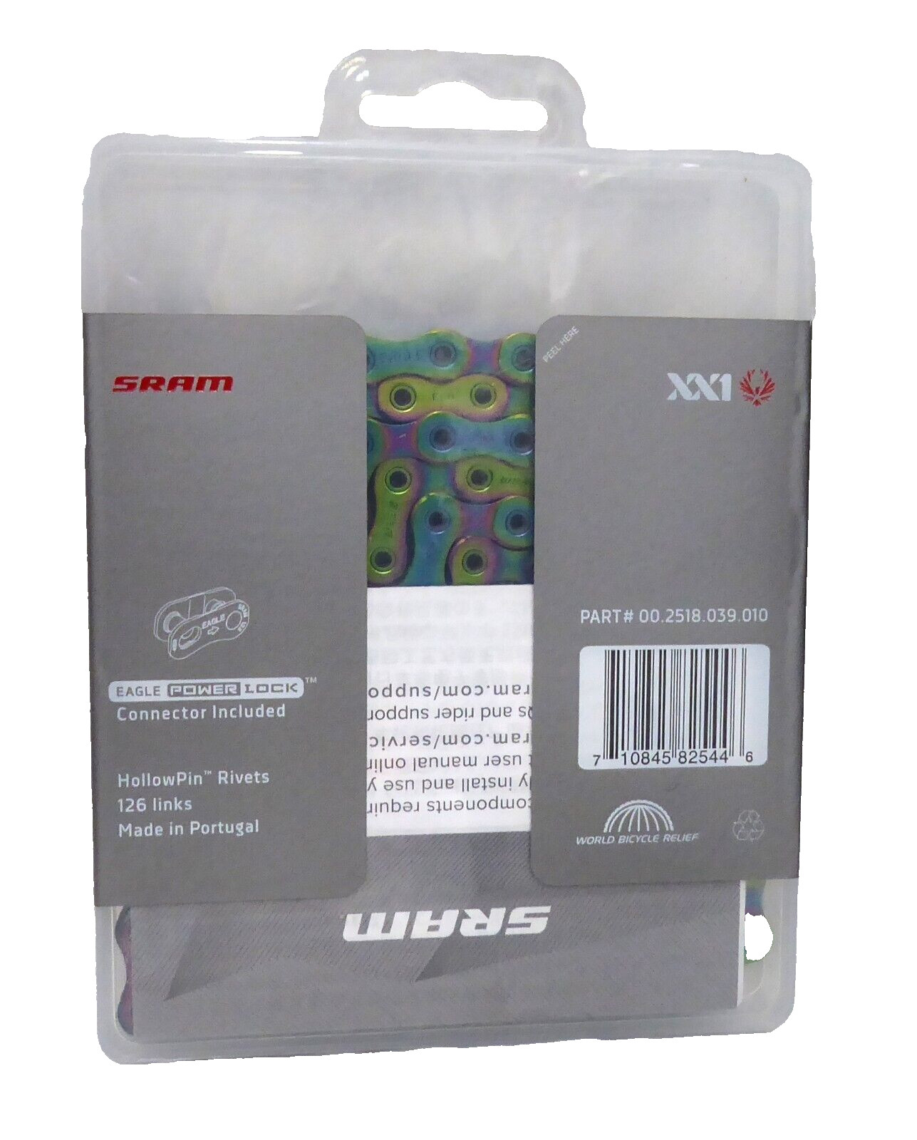 SRAM PC Xx1 Eagle Hollow Pin Chain 12 Speed 126 Links Rainbow