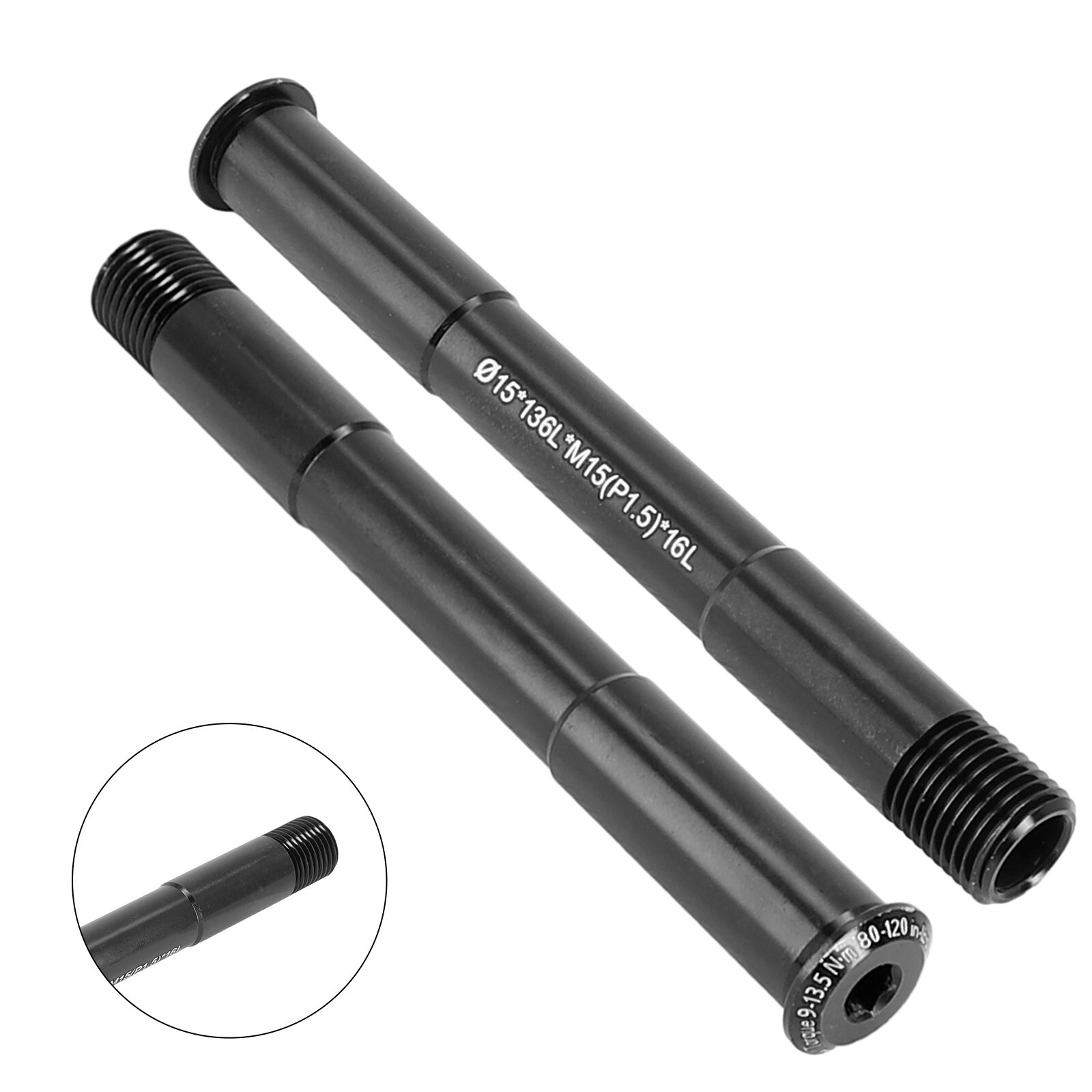 Bike Front / Rear Aluminum Alloy Hollow Thru Axle 12/15mm 122-181L P1.5/P1.75