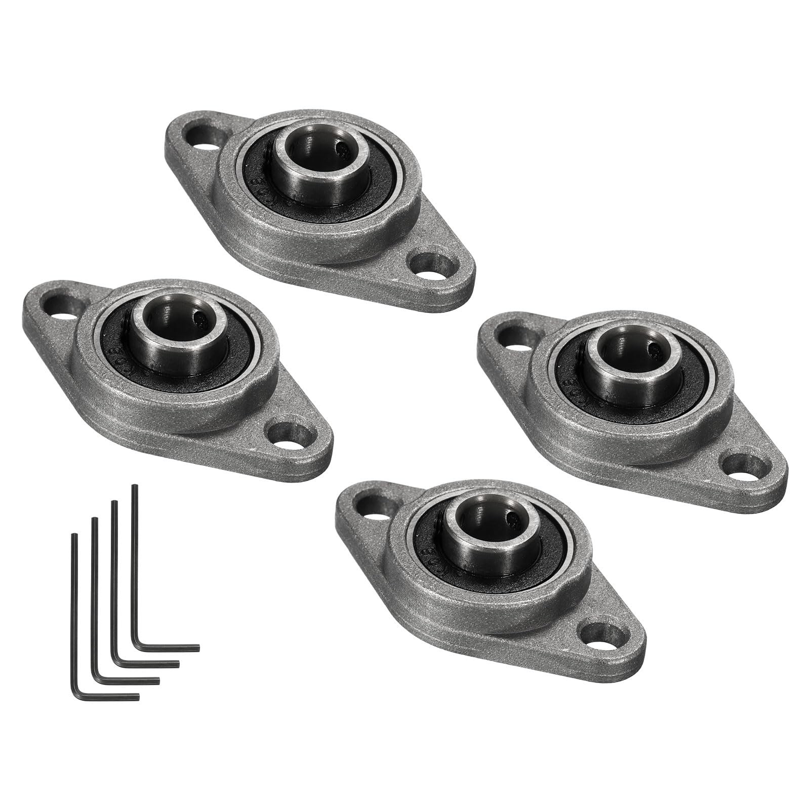 uxcell 4pcs KFL08 Flanged Pillow Block Bearings 8mm Bore, KFL08, Dark Green