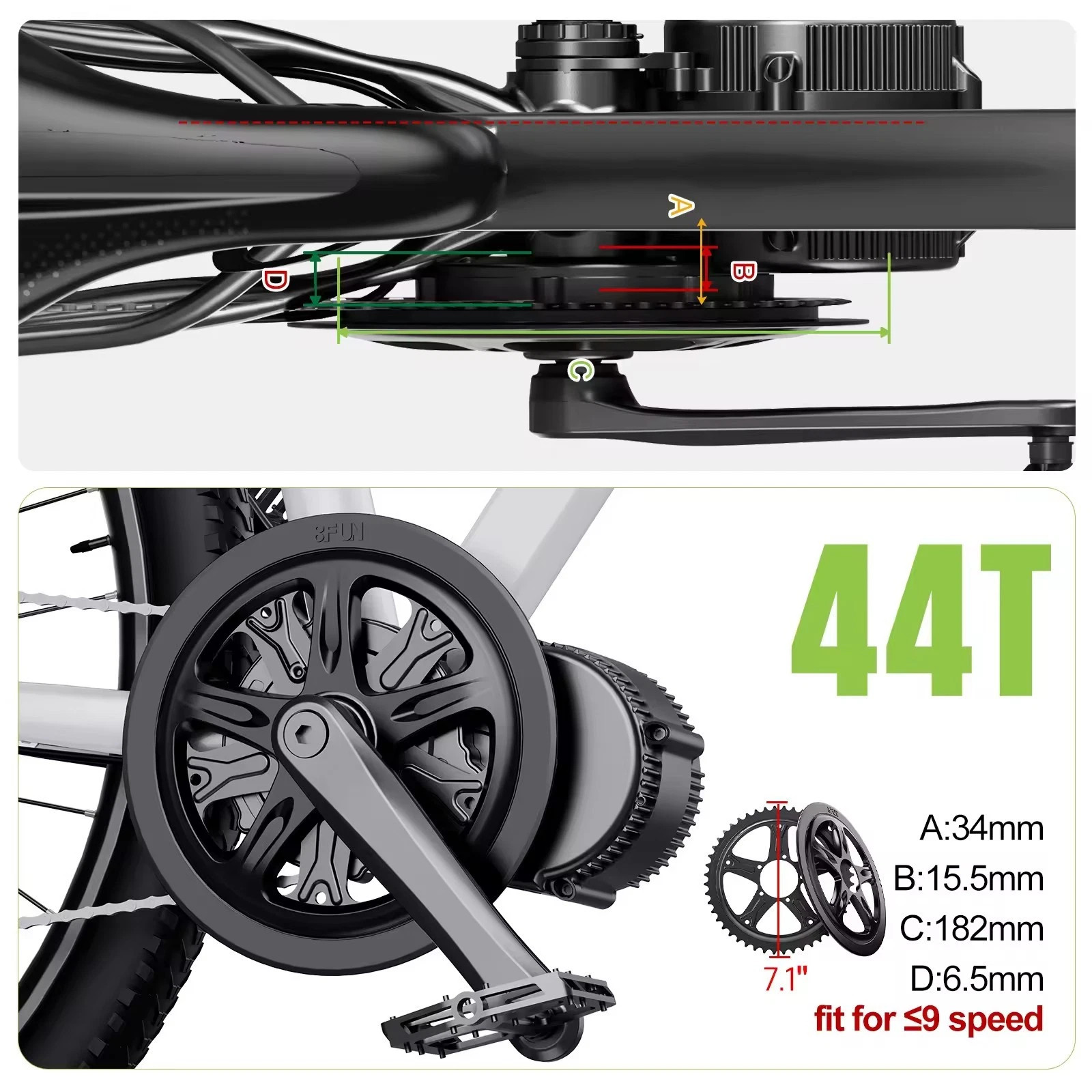 BAFANG BBS02B 48V 750W 68-100mm Mid Drive Motor DIY Ebike Conversion Kit USA