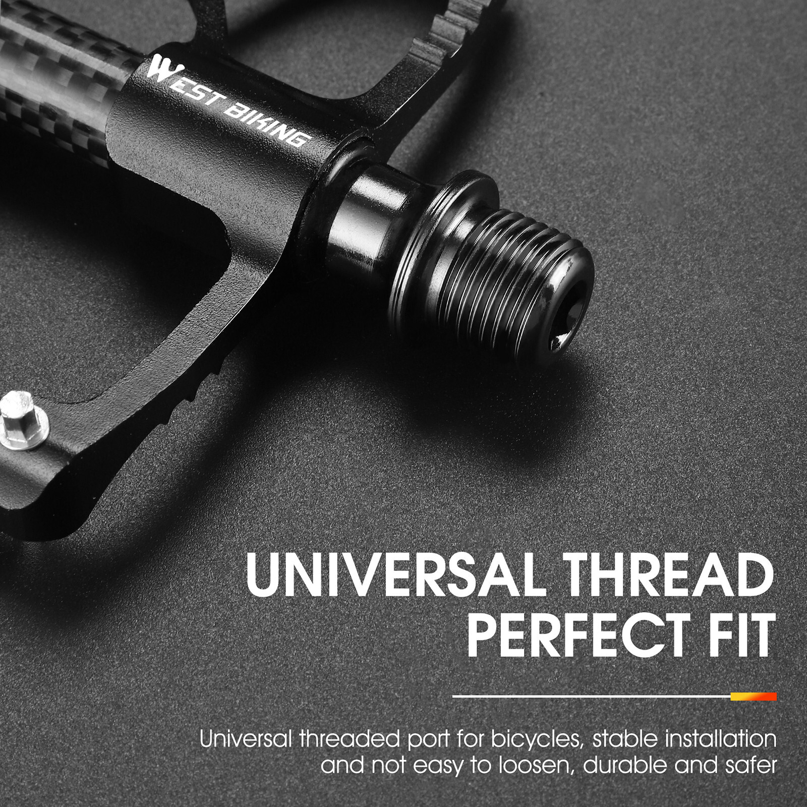 WEST BIKING Bicycle Pedals Carbon Fiber Axle 3 Bearing Bike Pedals 9/16in Silver