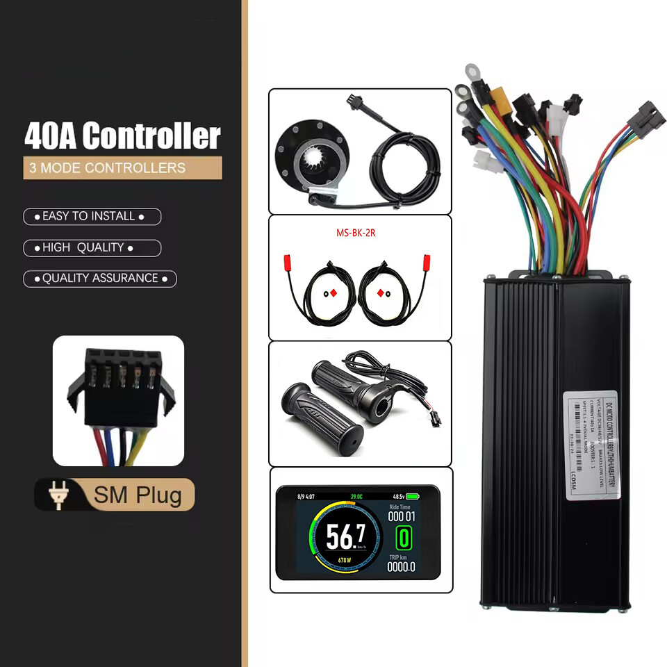 E-bike 40A 3-Mode Sine Wave Controller 36V 48V 1500W 2000W with LCD Display Set