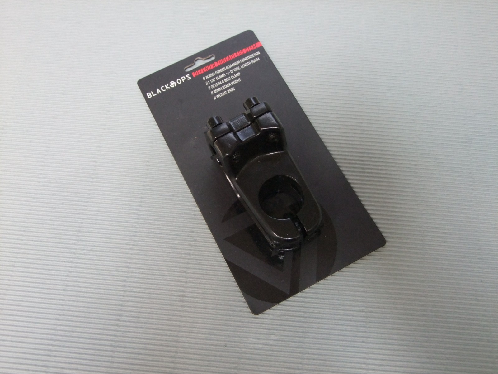 Black Ops Front Load Elevated 1-1/8 inch Threadless Stem for BMX bicycle