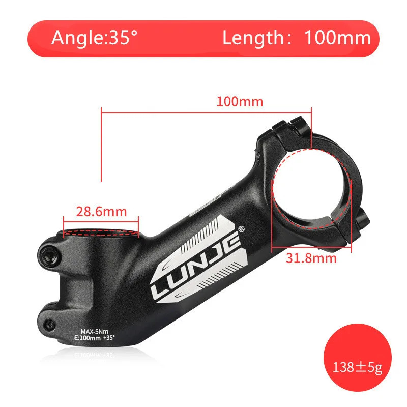 Ultralight Bike Stem 31.8mm MTB Road 10-35° Alloy Handlebar Stem 60-110mm