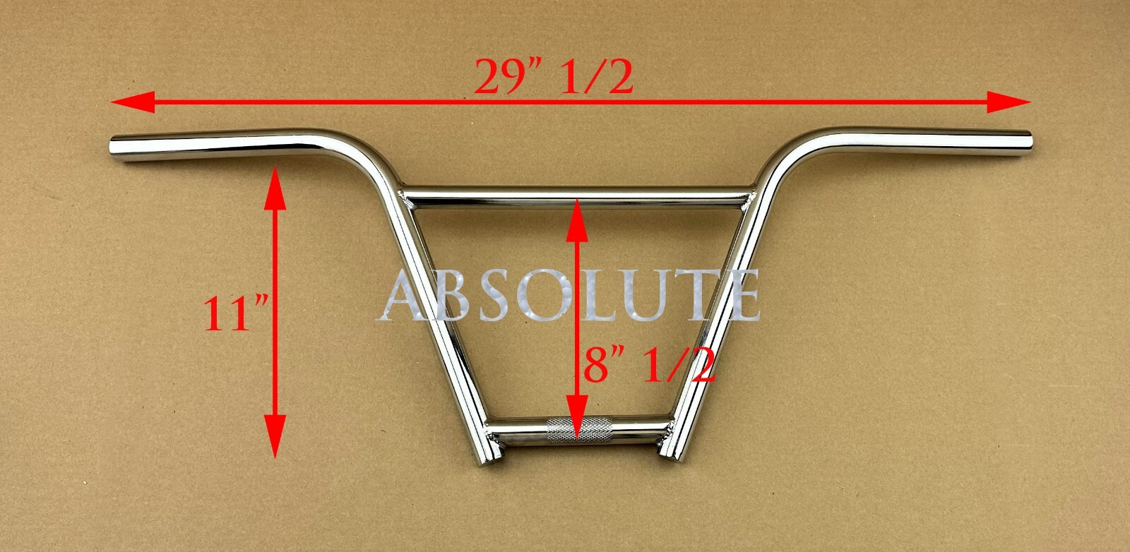 CRO-MO FREESTYLE BMX FREESTYLE BICYCLE 22.2MM CLAMP HIGH RISE CHROME HANDLEBAR.