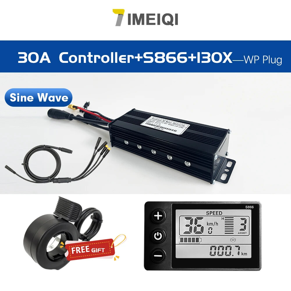 Electric Bicycle Sinawave Controller 36V/48V 17A -40A with LCD S866 DIsplay