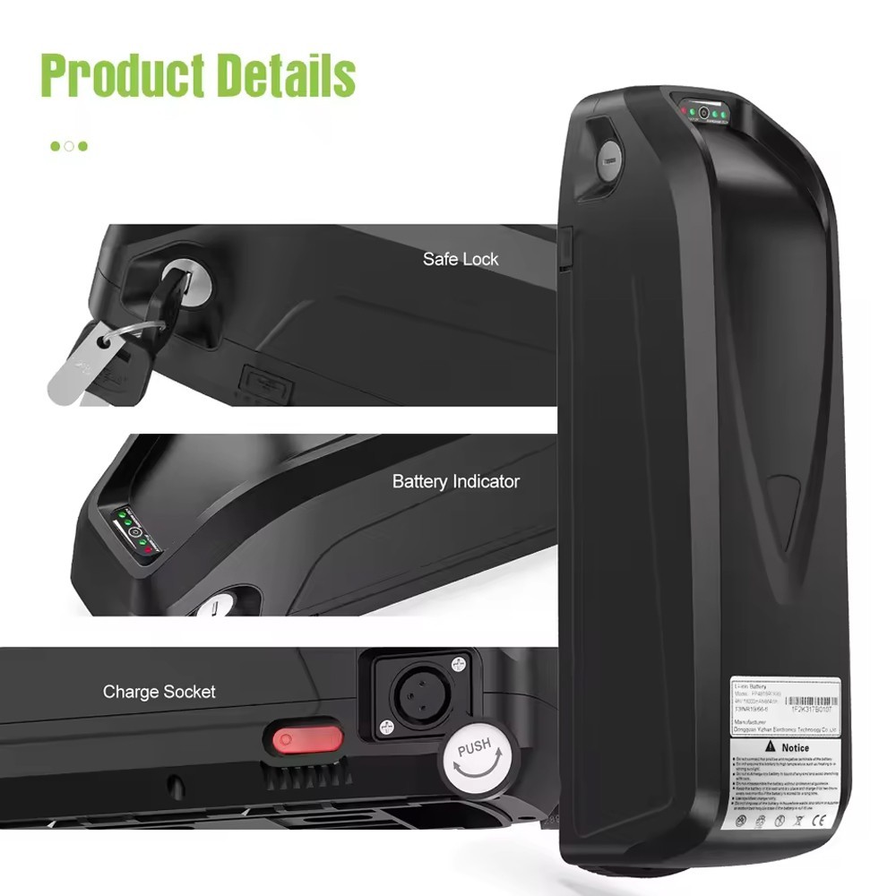 48V Electric Bike Ebike Li-ion Battery w/ BMS 52V 10Ah 13Ah 16Ah 20Ah for ≤1500W